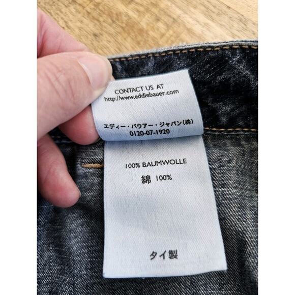 Eddie Bauer Dark Blue Denim Flat Front Zipper Mini Skirt Size 16 Outdoors Boho - Picture 5 of 10